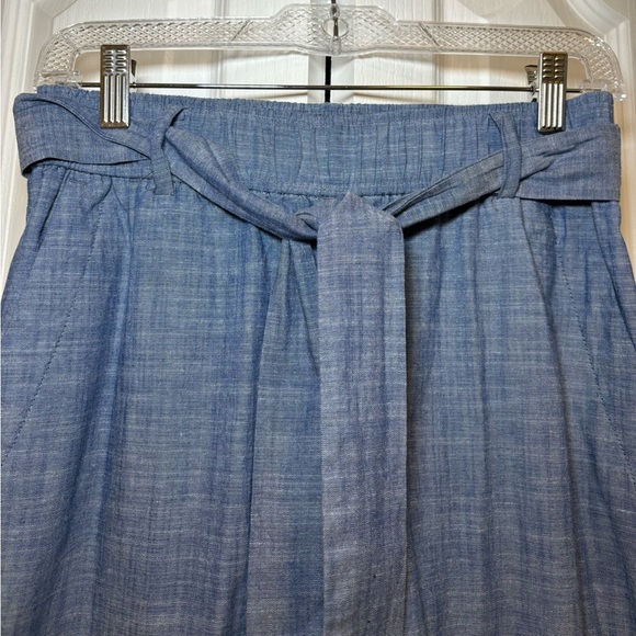 Zara -Basic Tie Waist Blue Jogger Pants 100% Cotton - Picture 2 of 7